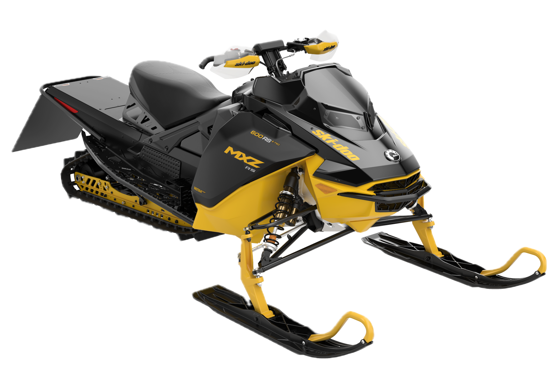 2027 Ski-Doo MXZ 600RS E-TEC in traditional black and yellow identity
